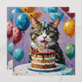 Save The Date Chat Profitant De L'Art Acrylique Du Gâteau Annive (Devant / Derrière)