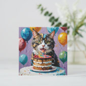 Save The Date Chat Profitant De L'Art Acrylique Du Gâteau Annive (Debout devant)
