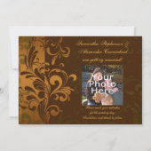 Save The Date Châtaignier Brown/Or/Vert Photo Enregistrer la dat (Dos)