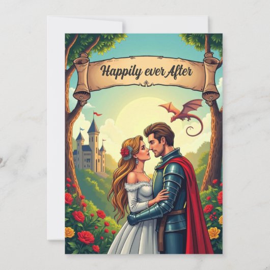 Save The Date Château de forêt enchantée Fairytale Mariage (Dos)
