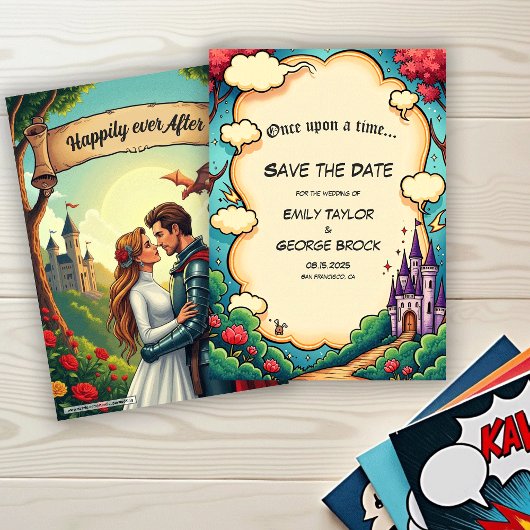 Save The Date Château de forêt enchantée Mariage de conte de fée