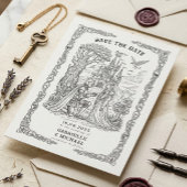 Save The Date Château de Mariage Gothique de la Mariée Chevalier