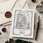 Save The Date Château de Mariage Gothique de la Mariée Chevalier