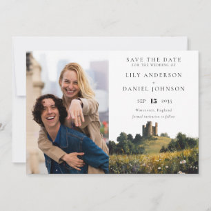 Save The Date Château Floral de Fleurs Sauvages Photo Mariage