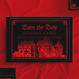 Save The Date Château gothique de vampire frontière mariage noir