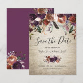 Save The Date Château rustique papillon et fleur de prunier (Devant / Derrière)