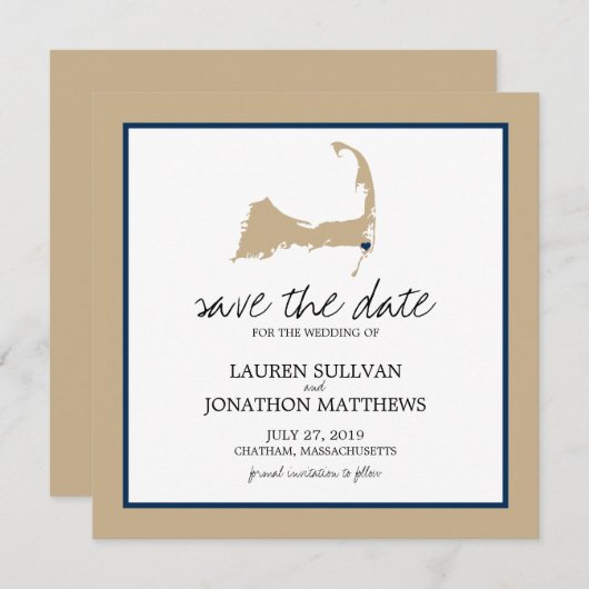 Save The Date Chatham Cape Cod Wedding Enregistrer la date (Devant / Derrière)