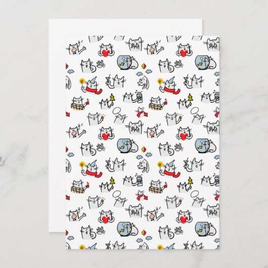 Save The Date Chats amusants, lait et magie. (Devant / Derrière)