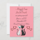 Save The Date Chats mignons et cœurs sauvent la date de mariage (Dos)