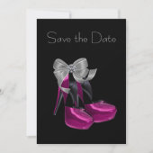 Save The Date Chaussures à talon élevé rose chaud noir Enregistr (Devant)