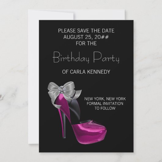 Save The Date Chaussures à talon élevé rose chaud noir Enregistr (Dos)