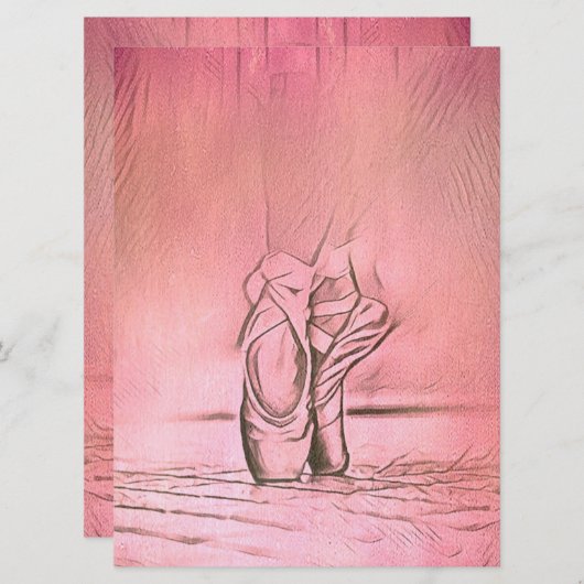 Save The Date Chaussures de Ballet Rose Élégante danseuse (Devant / Derrière)