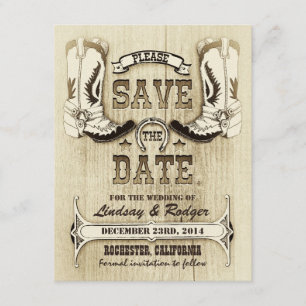 Save The Date chaussures de cowboy pays de l'ouest enregistrer l