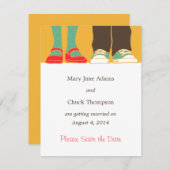 Save The Date Chaussures féminines et baskets illustrées Mariage (Devant / Derrière)