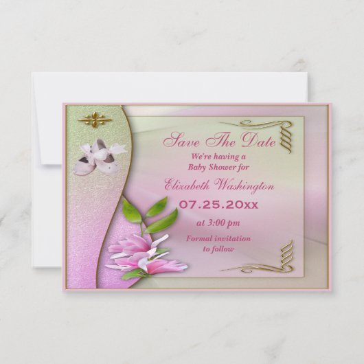 Save The Date Chaussures, Pacifier & Magnolia Enregistrer La Dat (Dos)
