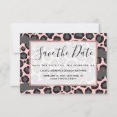 Save The Date Cheetah Léopard rose Fille Chic (Devant)
