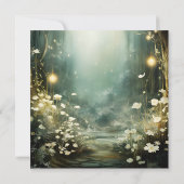 Save The Date Chemin De Forêt Enchantée De Fleurs RSVP (Dos)