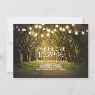 Save The Date Chemin de l'arbre de mousse Lumières de chaîne rus