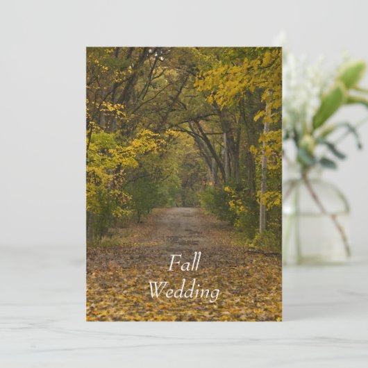 Save The Date Chemin de Vie de Mariage d'Automne Enregistrer la (Debout devant)