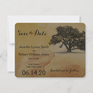 Save The Date Chêne d'automne Arbre de chaîne lumières Mariage E