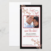 Save The Date Cherry Blossom Enregistrer la date Photocard (roug (Devant / Derrière)