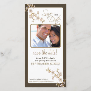 Save The Date Cherry Blossom Enregistrer la date Photocard (taup