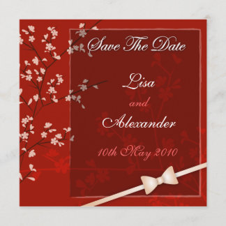 Save The Date Cherry Blossom Enregistrer La Date :: Rouge
