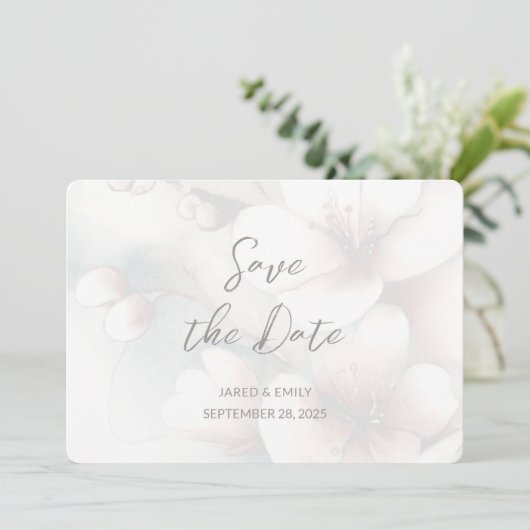 Save The Date Cherry Blossom Mariage Ajouter une photo Enregistr (Debout devant)