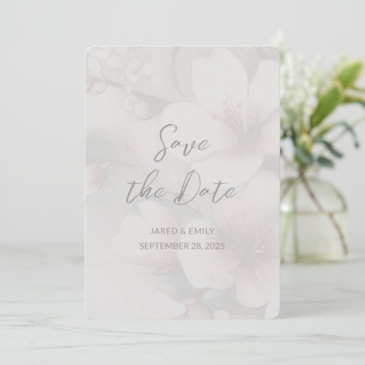 Save The Date Cherry Blossom Mariage Ajouter une photo Enregistr (Debout devant)
