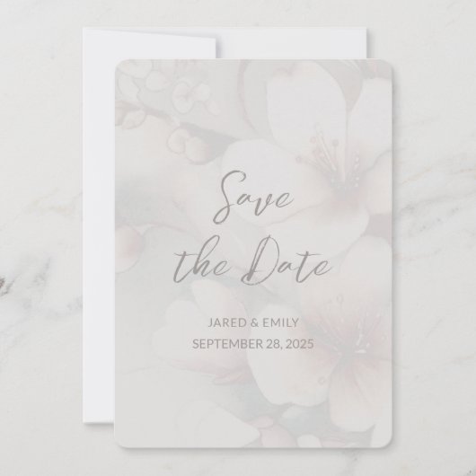 Save The Date Cherry Blossom Mariage Ajouter une photo Enregistr (Devant)