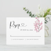 Save The Date CHERRY Blossom RSVP Card (Debout devant)