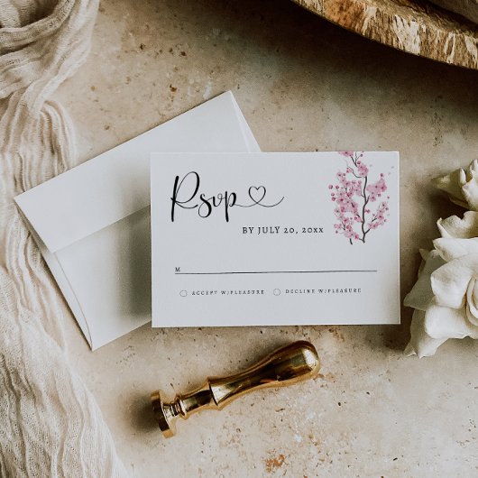 Save The Date CHERRY Blossom RSVP Card