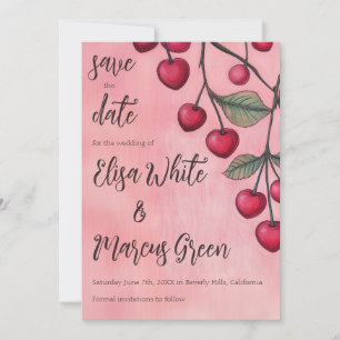 Save The Date Cherry Vibes Fiançailles de mariage personnalisé