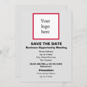 Save The Date Cherry/Wht./Lt. Grey Bus. Opp. Mtg. Logo (Devant / Derrière)