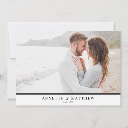 Save The Date Chesapeake Bay Annapolis MD Noir Blanc Mariage (Dos)