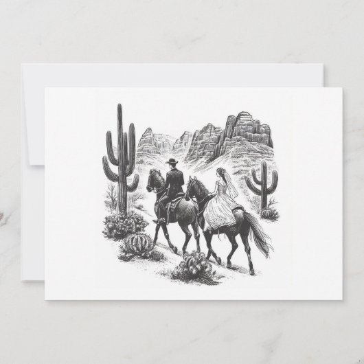 Save The Date Cheval Canyon Couple Enregistrer la date (Dos)