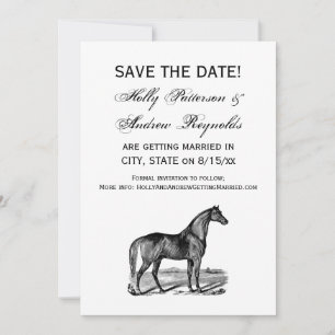 Save The Date Cheval debout vintage