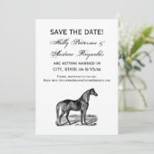Save The Date Cheval debout vintage (Debout devant)
