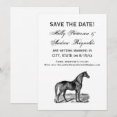 Save The Date Cheval debout vintage (Devant / Derrière)