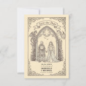 Save The Date Chevalier de fantasy Dragon Mariage gothique (Devant)