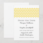 Save The Date Chevron simple jaune Enregistrer l'Invitation de d (Devant / Derrière)