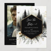 Save The Date Chic Aquarelle Mariage forestier enchanté (Devant / Derrière)