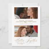 Save The Date Chic Better Together Quote 2 Photos Wedding (Devant)
