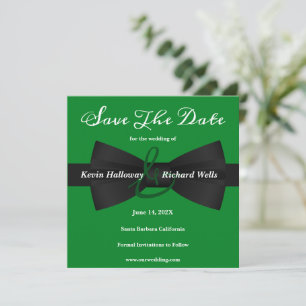 Save The Date Chic Black Cravate Mariage Gay Enregistrer La Date