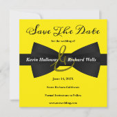 Save The Date Chic Black Cravate Mariage Gay Enregistrer La Date (Devant)