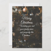 Save The Date Chic Black & Gold Christmas Greeting Card | Elegan (Devant)