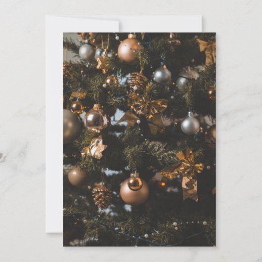 Save The Date Chic Black & Gold Christmas Greeting Card | Elegan (Dos)