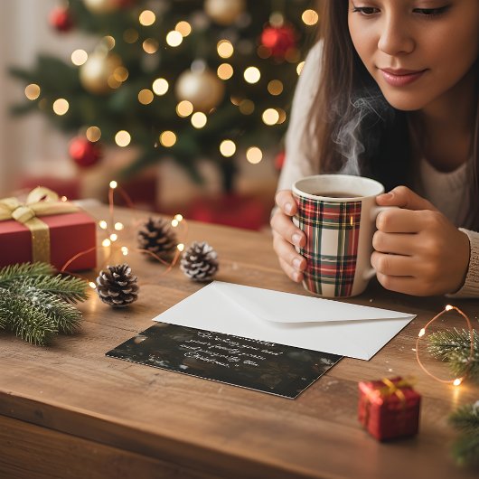 Save The Date Chic Black & Gold Christmas Greeting Card | Elegan