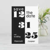 Save The Date Chic Black & White New Year's Eve Wedding  (Debout devant)