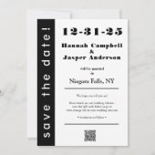 Save The Date Chic Black & White New Year's Eve Wedding  (Dos)